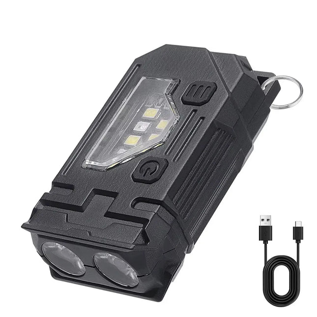 BORUiT Mini LED Flashlight Keychain Light 400LM USB C Rechargeable Portable Small Torch with Magnet Camping Pocket Lantern