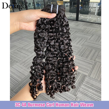 3C 4A Burmese Curly Hair Bundles Virgin Human Hair Weft Vietnamese Raw Human Hair Extensions Unprocessed Weave Wholesale