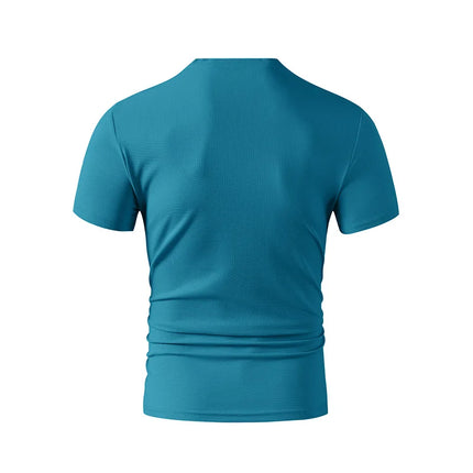 2025 New Men's Casual Fashion Simple V-neck Short-Sleeved T-shirt Summer Comfortable Breathable Versatile Top