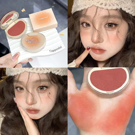 Gradual Soft Mist Pink Blush Cream Mousse Blush Palette Apricot Cheek Tint Blusher Matte Peach Rouge Face Contour Shadow Makeup