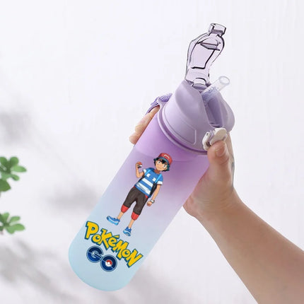 750ML Pokemon Gradient Color Plastic Drinking Bottle Water Bottle Hiking  Outdoor Large Capacit Portable Drink Bottles Cup