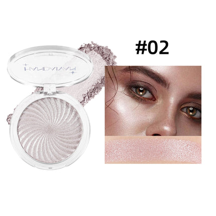 6Colors Face Brightening Highlighter Palette Monochrome Pearlescent Fine Glitter White Champagne Waterproof High Gloss Highlight