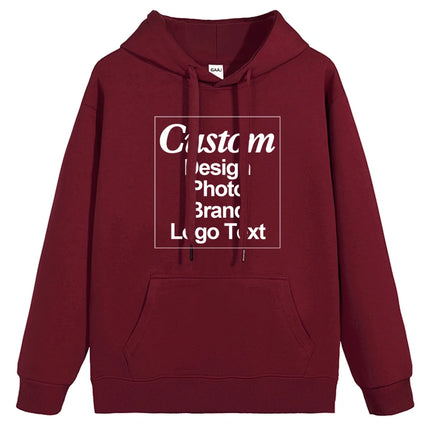 High Quality Custom Hoodie Cotton Sweatshirt Print Embroidery Brand Logo Text Photo Design Men Women Famliy Team Clothing 300g