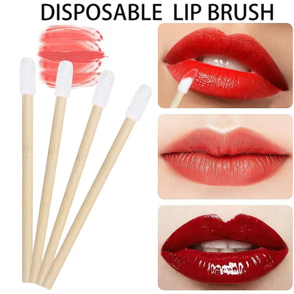 50/100pcs Lip Brushes Set Disposable Bamboo Handle Eyelash Brush Lipstick Gloss Wand Applicator Makeup Tool Eyelashes Applicator