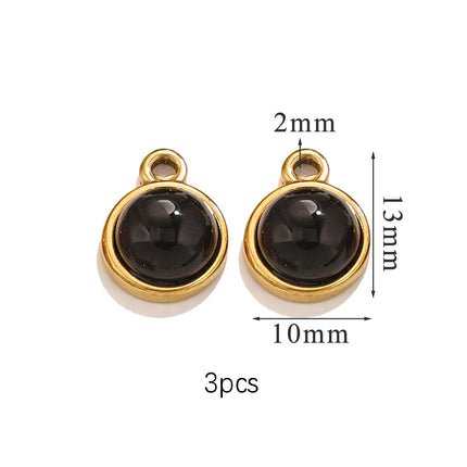 2-5pcs Stainless Steel Water Drop Butterfly Cross Natural Stone Pendant DIY Fashion Jewelry Accessories Manufacturing Supplies