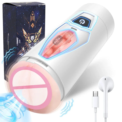 2 IN 1 Automatic Double Headed Masturbators Cup artificial vagina Pocket Pussy Training Extension Sex machine sex toys men bd 18