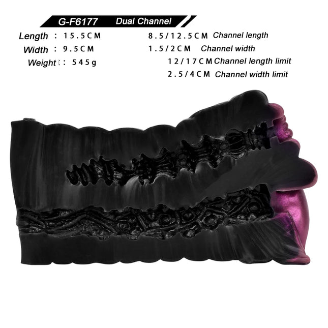 SXXY Fur Dog Pussy Masturbation Cup Silicone Realistic Vaginal Dual Channel Male Masturbation Fantasy Animal Adult Sex Toy