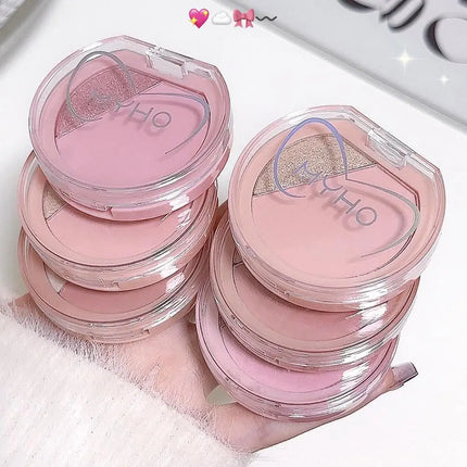 2 Color Blush Matte Shiny Natural Cheek Color Brightening Face Waterproof Facial Contouring Makeup Blusher Powder Rouge Makeup