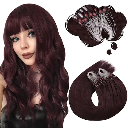 Moresoo Micro Link Hair Extensions Human Hair Micro Loop Hair Cold Fusion 50G Invisible Brazilian PreBonded Remy Micro Ring Hair