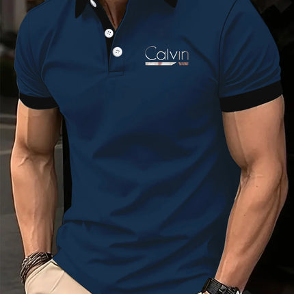 Men'sFashionable Short Sleeved Polo Shirt Can Be Paired with Different Styles of Clothing with Unique and Elegant Printed Design