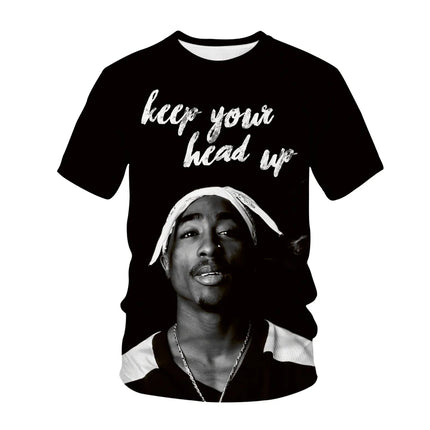 Rapper Tupac 2pac 3D Print Summer Fashion Men's T-shirt  Clothing Casual Short Sleeve T-shirt for Cool Men Tops Tees Clothes