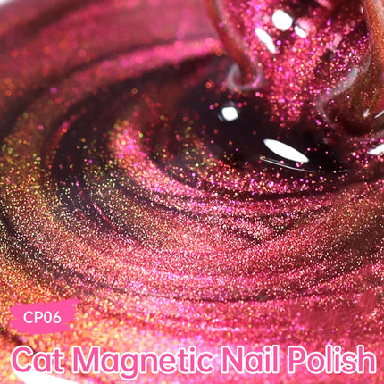 LILYCUTE 7ml Cat Magnetic Nail Polish Colorful Bright Shining Pearl Effect Nail Art DIY Decoration No Need of Lamp to Cure