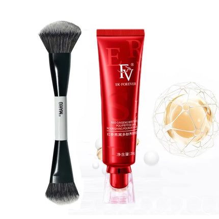 FV Foundation and F4 Brush Face Makeup set Oil-control Base Concealer  Makeup Eye Contour Spot Dark Circle Correcting Skin