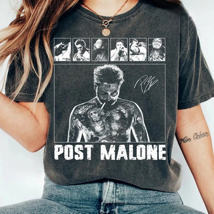 Post Malone rap music merchandise T-shirt, Austin album 90s rap T-shirt   Casual Fashion Spring/Summer New Couple T-shirt