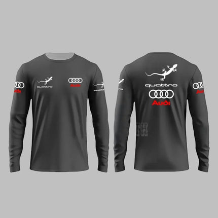 2025 Spring and Autumn Fashion Audi Racing Competition Printed Men's Adult Long Sleeve Daily Leisure Sports Fitness Teen T-Shirt