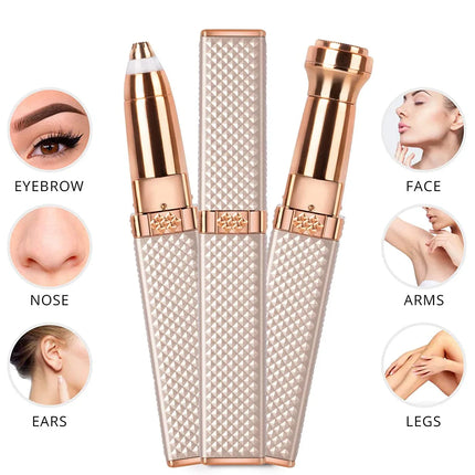 2 in 1 Women's Electric Epilator USB Charging Portable Hair Remover Bikini Painless Shaver for Women Body Facial Eyebrow Trimmer
