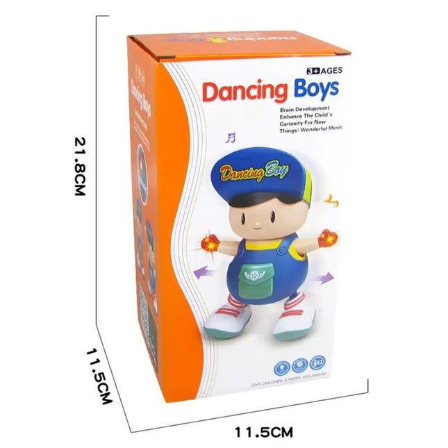 Educational LED Dancing Boy Figurine Plastic Music Dancing Swing Boy Movable with Lights Electric Boy Birthday Gift