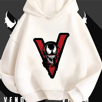 Cute Kawaii Venom Hoodie 3-14Y Boys Girls Autumn Winter Cartoon Street Hot Fashion Outdoor Casual Lovely