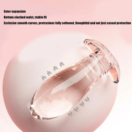 Large Crystal Clear Silicone Dragon Egg Anal Plug with Size Markings Soft Flexible Prostate Massager for Men And Women