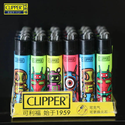 24Pcs Clipper Mini Flint Wheel Lighter Butane Refillable Cigarette Lighter, Cool Men's Gift & Smoking Accessories