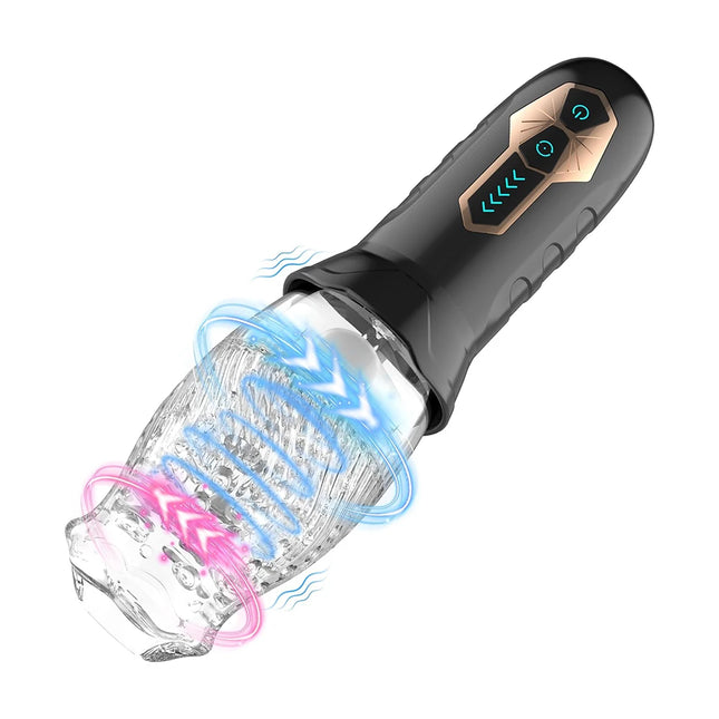 Male Automatic Masturbator Cup Vagina Masturbation 5 Rotating & 10 Vibrator Penis Blowjob Pussy Stimulator Adult Sex Toys for Men