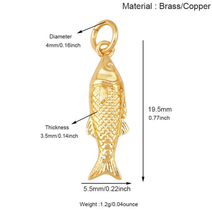 Enamel Fish Bone Squid Marine Sea Dalphin Charm Pendant,18K Real Gold Silver Plated Zircon Jewelry Finding Supplies S87 S75