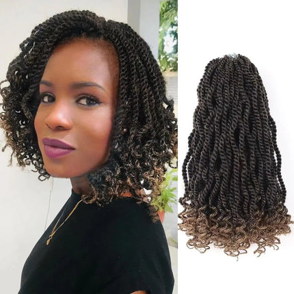 1/3/8 Packs 15-120 Strands Senegalese Twist Crochet Hair Kinky Twist Crochet Braiding Hair with Curly Ends Rope Twist Synthetic