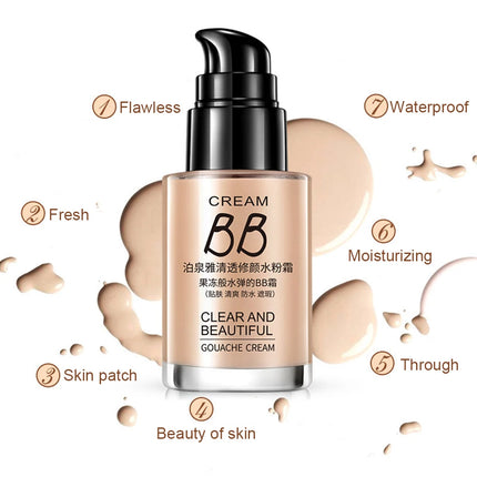 Liquid Foundation Cream Face Concealer Cover Base Cosmetics Natural Oil Control Waterproof Long Lasting Facial Cream Makeup Tool