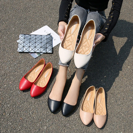 New Flat Heel Pointed Toe Flat Shoes Korean Style Fashionable Shallow Mouth Large-Size Casual Shoes Comfortable And Breathable
