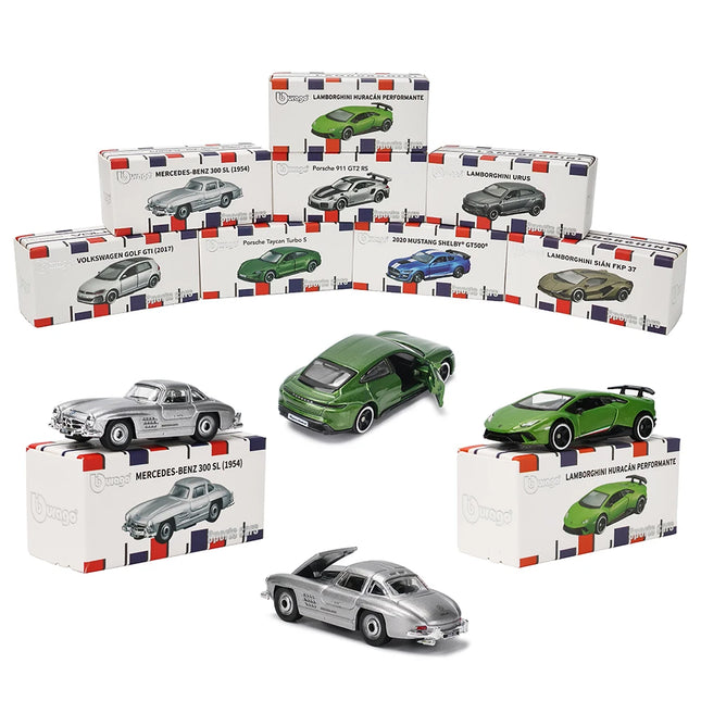 Bburago 1:64 GOLF GT 2017 2020 mustang shelby gt500 Car Model Collection Kids Xmas Gift Toys for Boys Ferrari  Benz Volkswagen