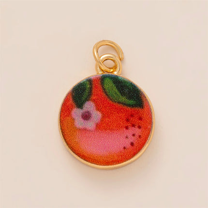 Dopamine pendant necklace, DIY fruit food love pendant, copper material, gold-plated, color preserving