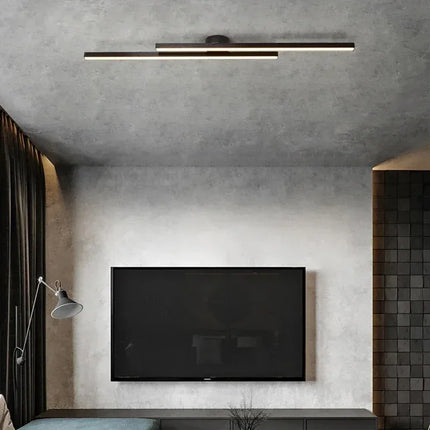 Modern LED Ceiling Light Simple Line Aluminum Corridor Light Living Room Bedroom Remote Dimming Interior Decoration Ceiling Lamp