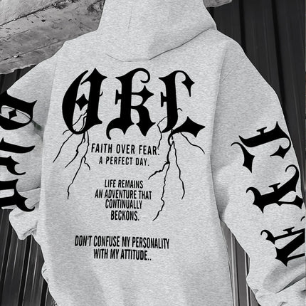 Gothic Font Versatile Street Men Women Pullover Hoodie Casual Loose Sport Hip-hop Y2K Autumn Winter Adult Sweatshirt Top Clothes