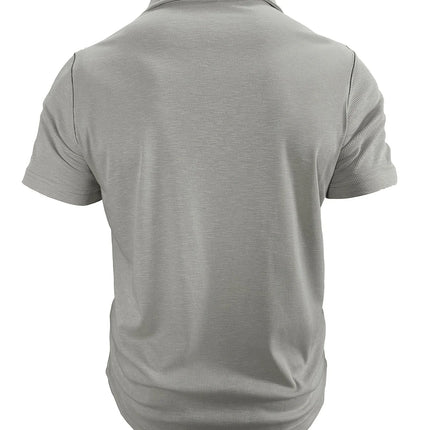 Plus Size Men's Polo Shirt 2026 Summer Fashion Vacation Casual Collared Solid Color Henley T-Shirt Pullover Top