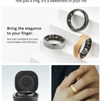 COLMI R10 Smart Ring with Charging Case for Men Women, Health and Sleep Monitor, 5ATM Waterproof, Multi-sport Mode