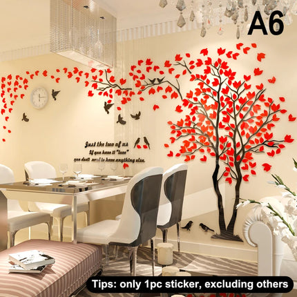 3D Acrylic Tree Wall Stickers Self Adhesive Home Background Decoration Bedroom Living Room Nursery Removable Peel And Stick Wall
