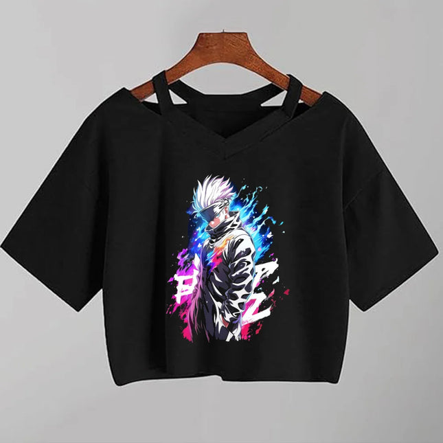 Jujutsu Kaisen Cute Crop Top Women Cropped Haut 2026  T Shirt Y2k Top   Tshirt Female