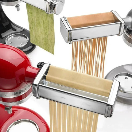 Pasta Attachment for KitchenAid Mixer, Pasta Sheet Roller, Spaghetti Fettuccine Cutter,Stainless Noodle Fit All KitchenAid Chef