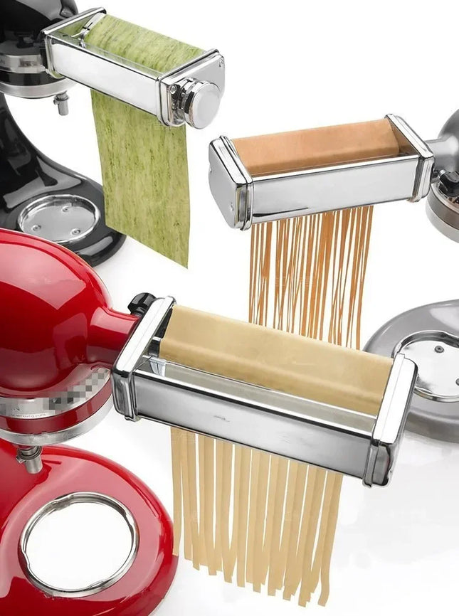 Pasta Attachment for KitchenAid Mixer, Pasta Sheet Roller, Spaghetti Fettuccine Cutter, Stainless Noodle Maker, Fits All KitchenAid Stand Mixers