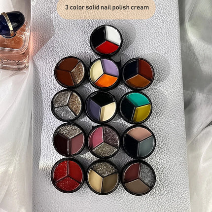 3 Colors Solid Cream Color Gel Nail Polish Soak Off UV LED Lamp Gel  Nail Tips Varnish Painting Japanese Canned Solid Gel Cream