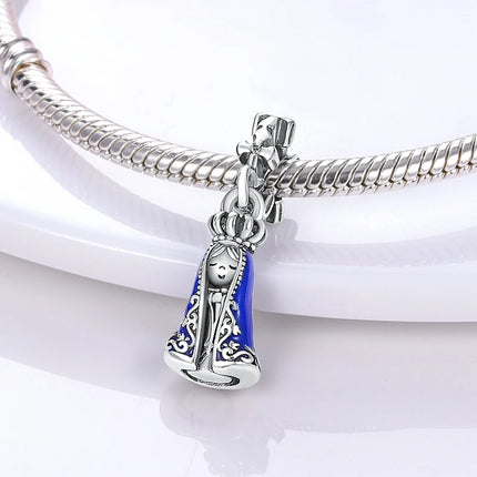 925 Sterling Silver Virgin Goddess Blessing Dangle Prayer Angel Pendant Charms Fit Original Necklace Bracelet DIY For Women Gift