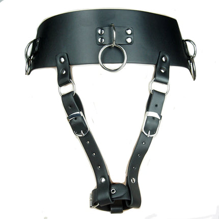 Leather Strap-on Wand Massager Orgasm Panties,Strapon Vibrator Tight Against Vagina,Wrist To Thigh Bondage Set,Adult Sex Toys