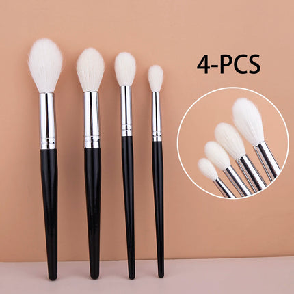 Makeup Highlighter Brush 100% Goat Hair Tapered Highlighter Brush Face Setting Powder Contour Highlighter Sculpting Makeup Tool