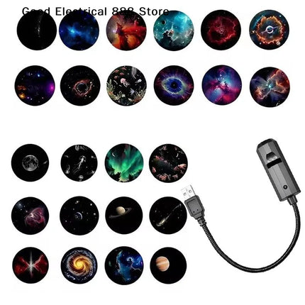 Romantic Rotatable Galaxy Star Projector Portable USB 24 LED Night Light Sleep Atmosphere Lamp Home Wedding Christmas Decoration