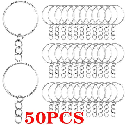 Metal Keychain Kits Metal Key Ring with Jump Rings/Lobster Clasp/Screw Pins Connector Accessories for DIY Jewelry Making