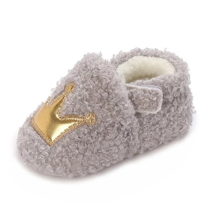 Fashionable Lamb Down Newborn Baby Girl Knitted Baby Soft Sole Shoes Toddler Shoes Warm and Non Slip First Walker