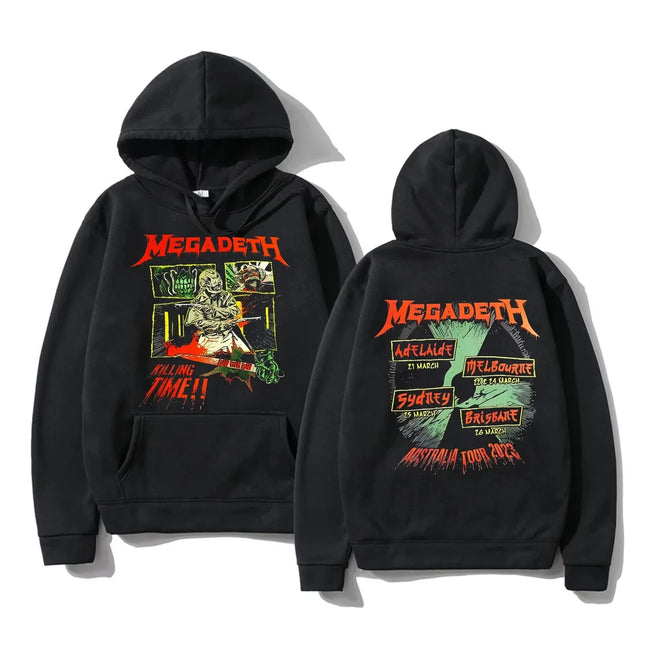 2025 Winter Oversized Essential Men Megadeths 'Hi-Con Vic' (Black) Hoodies Women Thermal Sweatshirt Ladies Long Sleeves Unisex