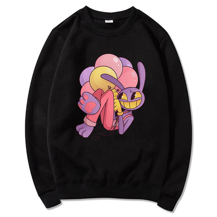 Digital Circus Jax Hoodie Fashion Women Aesthetic Graphic Kawaii Rabbit Hug Balloons Hoodies Unisex Cartoon Pullover Sweatshirts