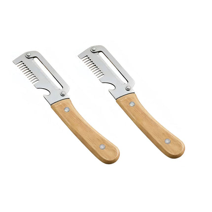 Multifunctional Paring Knife Stainless Steel Material Wooden Handle Fruit & Vegetable Knives 3-in-1 Fruit Potato Peeler 1/2/3PCS