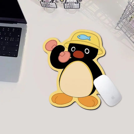Cute Pingu Penguin Shaped Mousepad Office Essential Wrist Support Computer Keyboard Desk Mat Anti-Slip Durable For Men Women